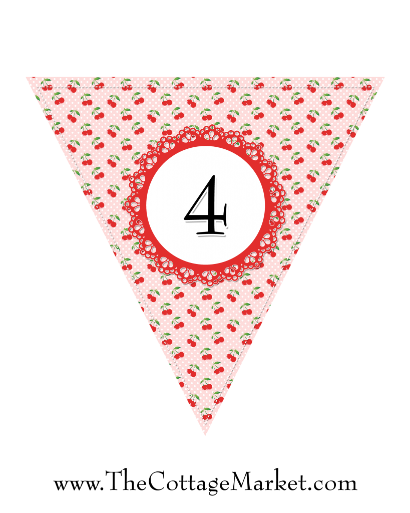 Free Printable Complete Alphabet and Number Cottage Banner/Bunting